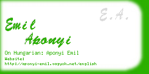 emil aponyi business card